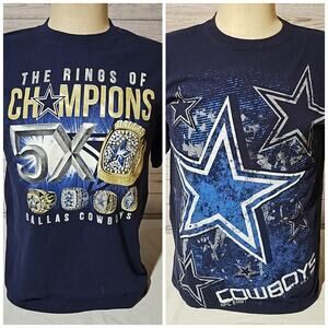 Dallas Cowboys Graphic T-Shirt Bundle – Set of 2 – Men’s Size Large